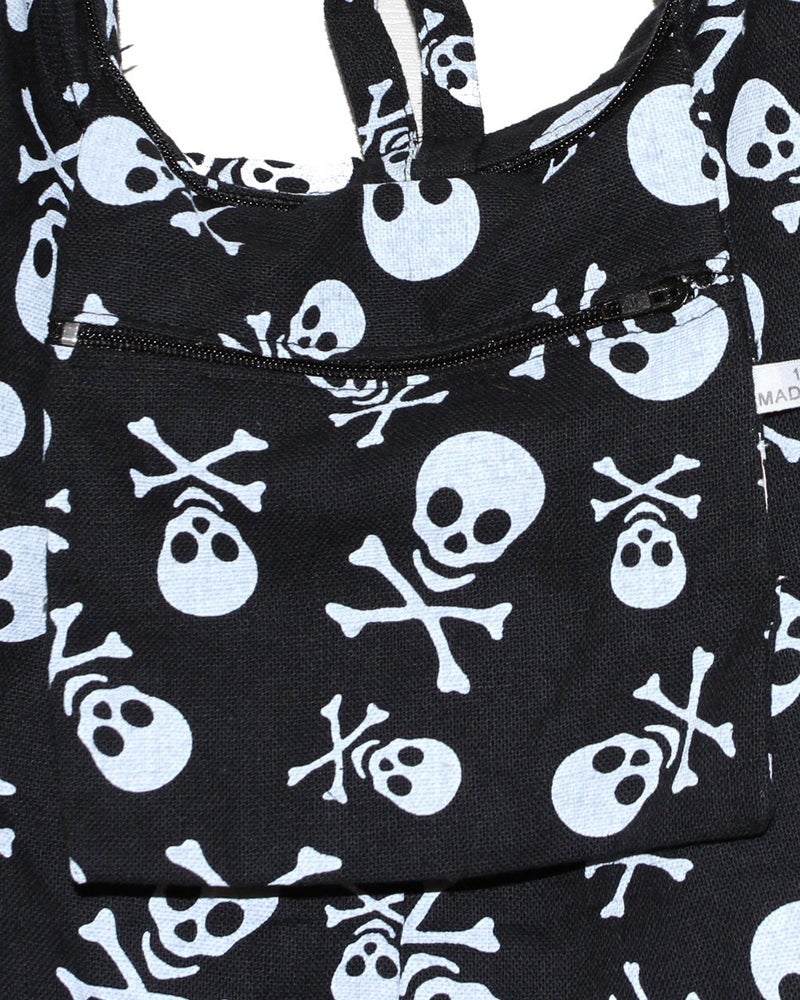 Skull Bohemian Boho Hobo Hippie Gothic Crossbody Bag Purse 33" Black (Black)